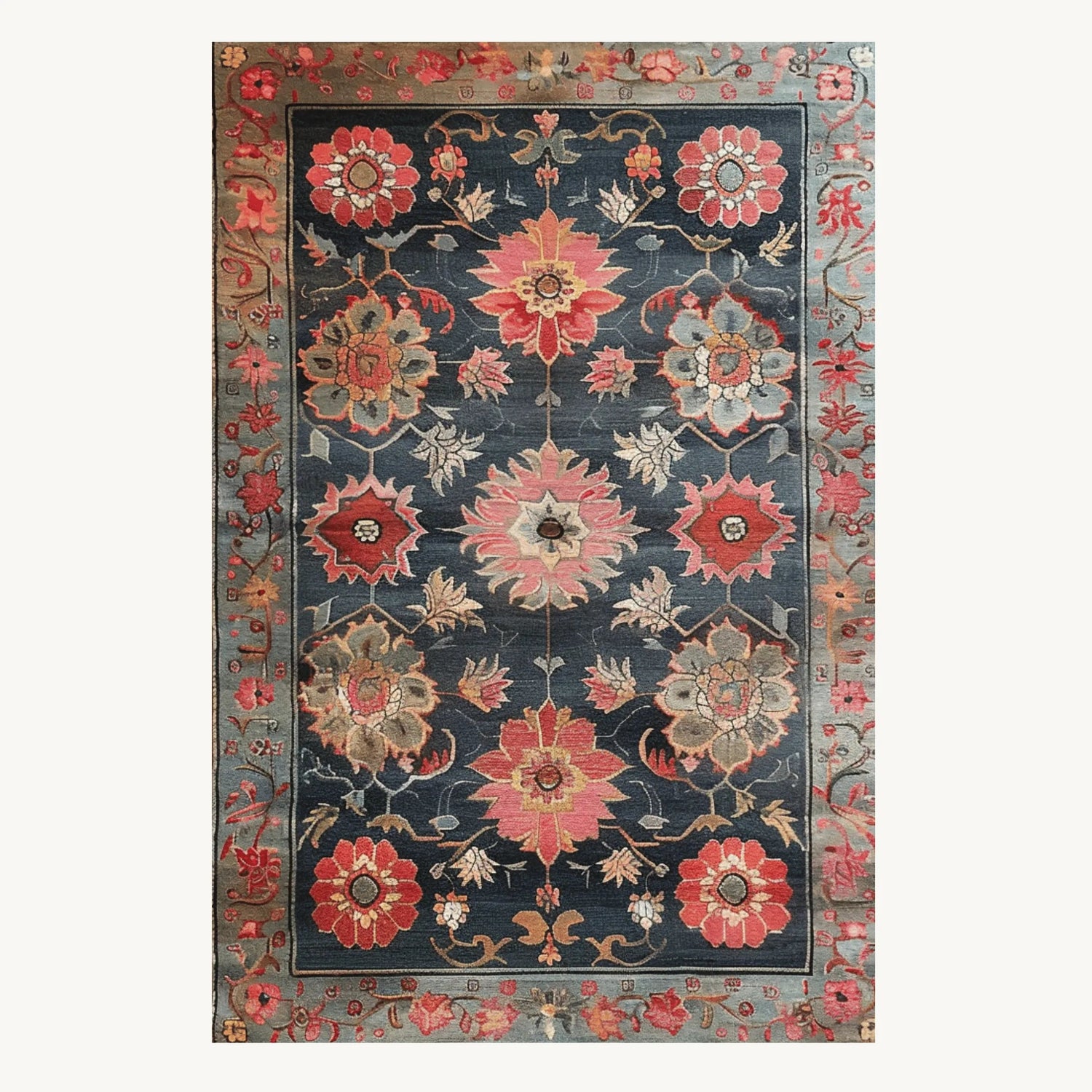 Traditional Garden Tapestry Hand Tufted Rug