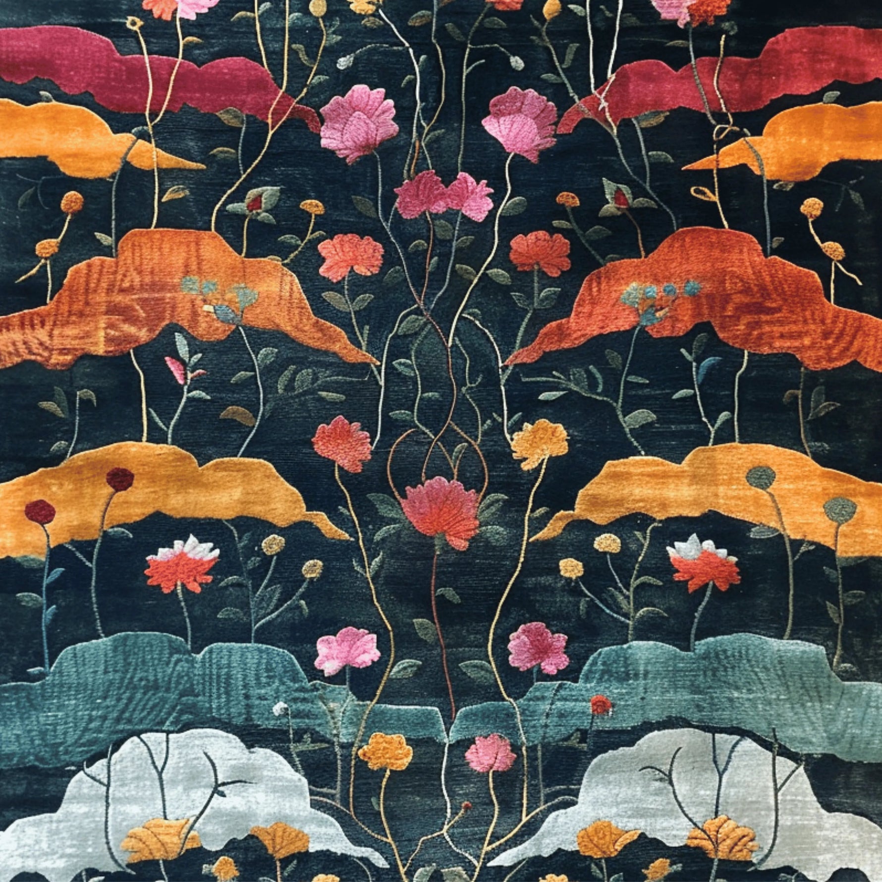 Midnight Garden Hand Tufted Rug