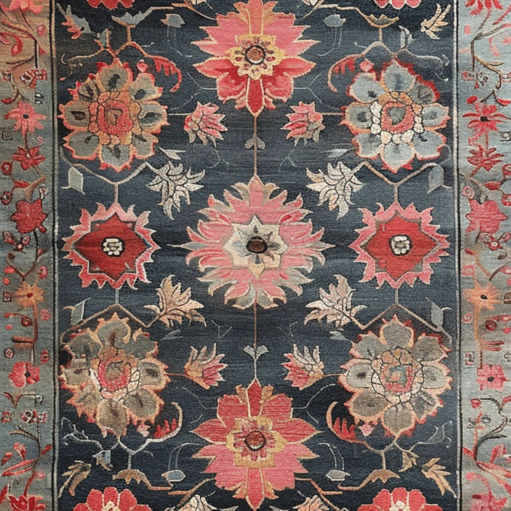 Traditional Garden Tapestry Hand Tufted Rug