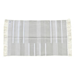 Handwoven Minimalistic Gray Cotton Rug with Fringes