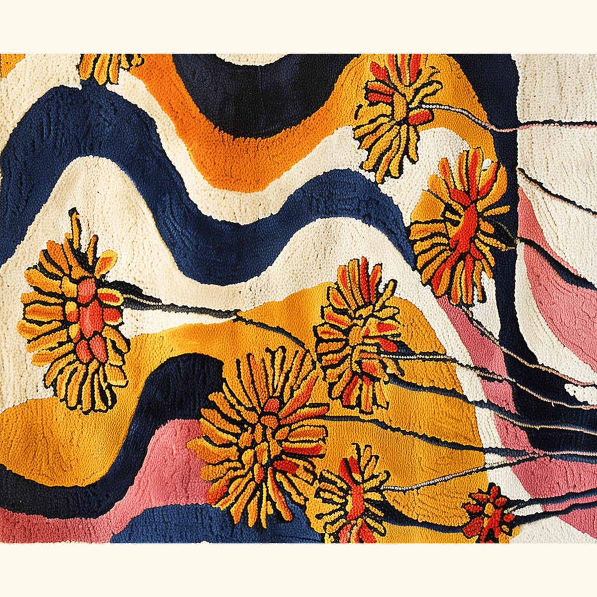 Wave of Blooms Hand Tufted Rug