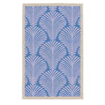 Art Deco Scallop Blue Hand Tufted Wool Rug