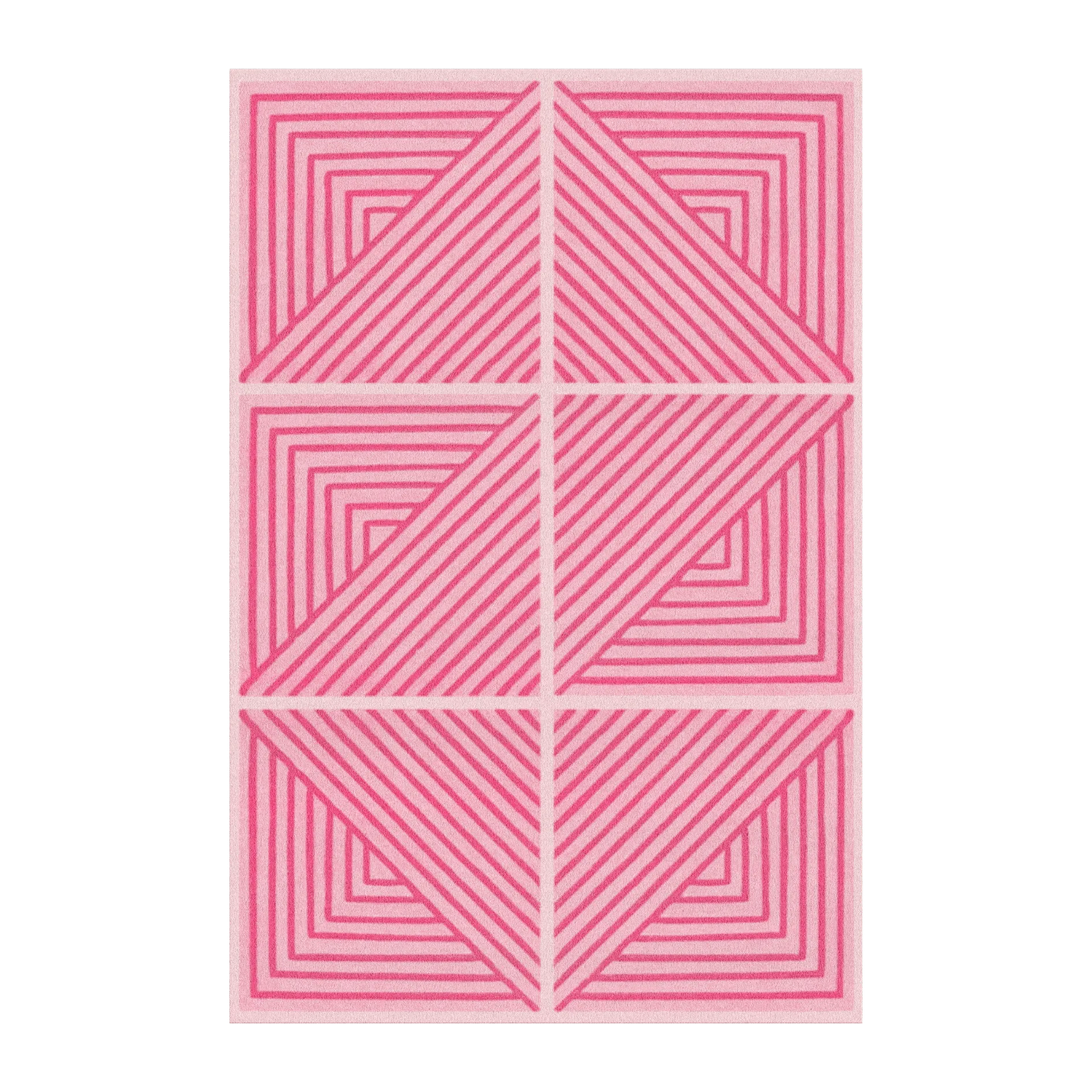 Contemporary Pink Geometric Hand Tufted Wool Rug