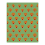 Orange Palm Trees Green Tufted Wool Rug