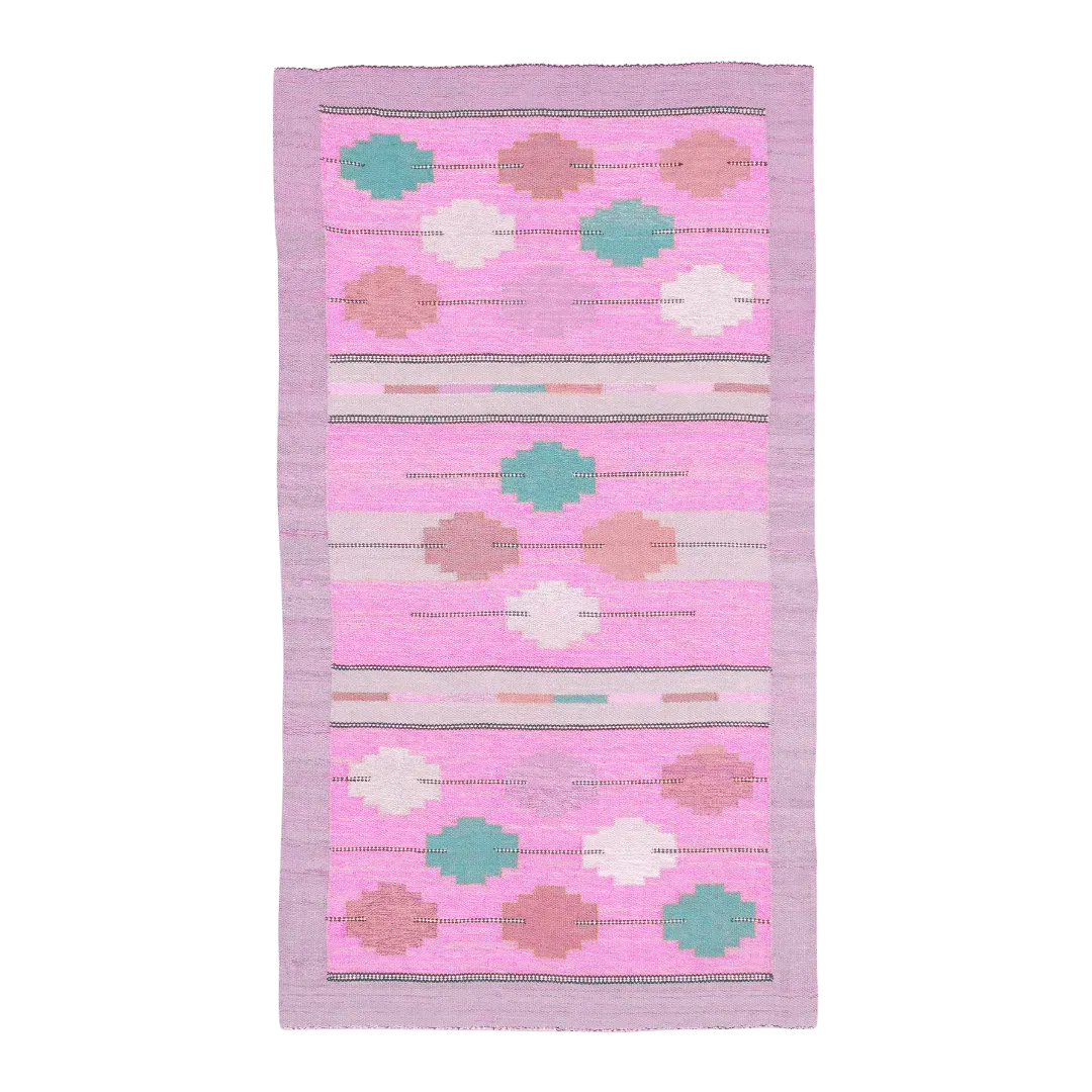 Fez Flair Dhurrie Cotton Rug - Pink