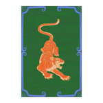 Orange Tiger Dark Green Hand Tufted Rug