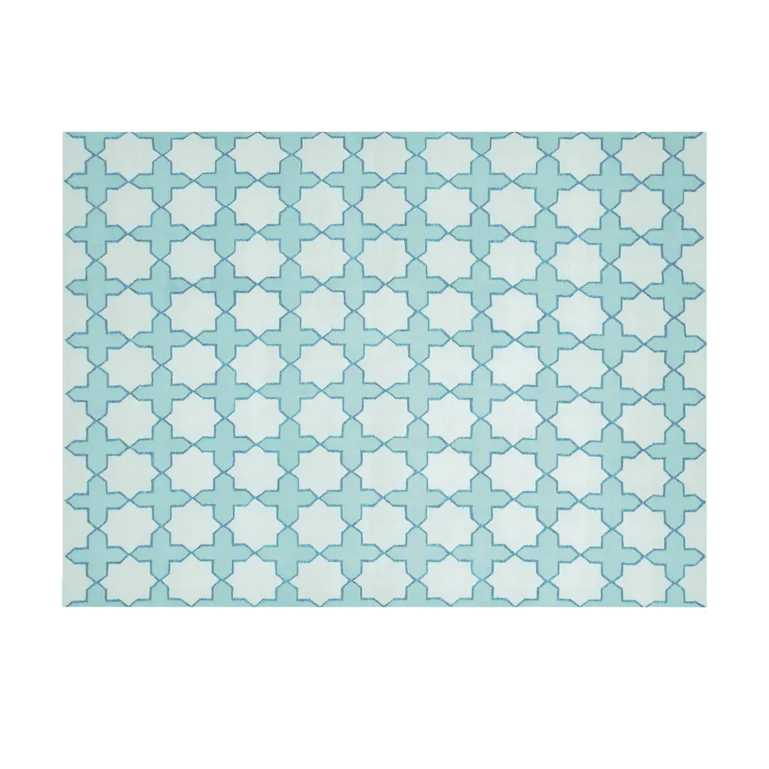 Chateau Classic Dhurrie Cotton Rug - Blue