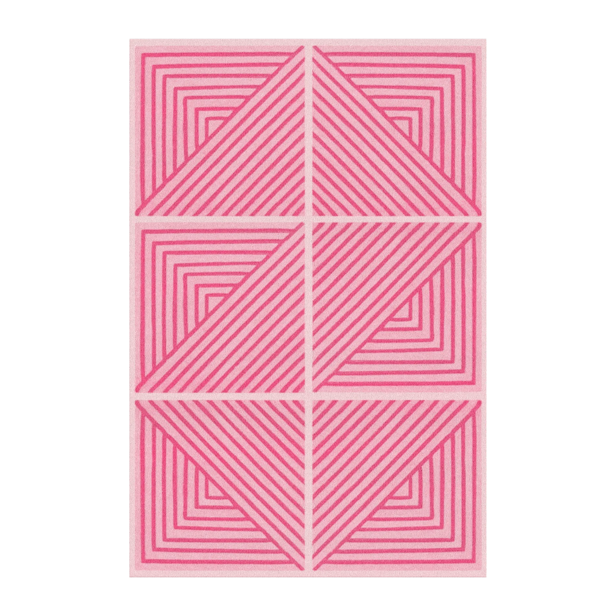 Contemporary Pink Geometric Hand Tufted Wool Rug