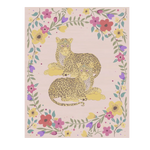 Yellow Cheetah Twin Floral Hand Tufted Rug - Pastel