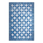 White and Blue Classic Dhurrie Cotton Rug