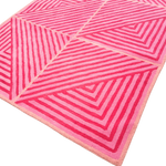 Contemporary Hot Pink Geometric Hand Tufted Wool Rug