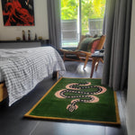 Green and Black Snake Hand Tufted Wool Area Rug