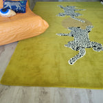 Leopards on Silky Road Hand Tufted Wool Rug Runner