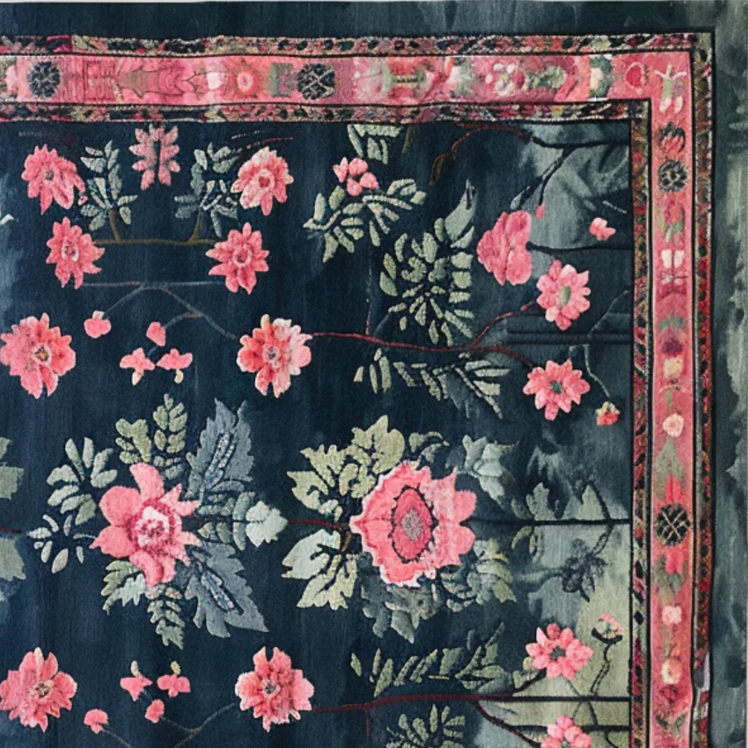 Blushing Rose Garden Hand-Tufted Rug