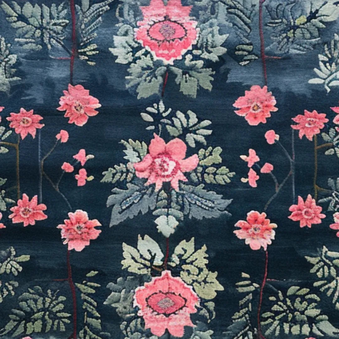 Blushing Rose Garden Hand-Tufted Rug