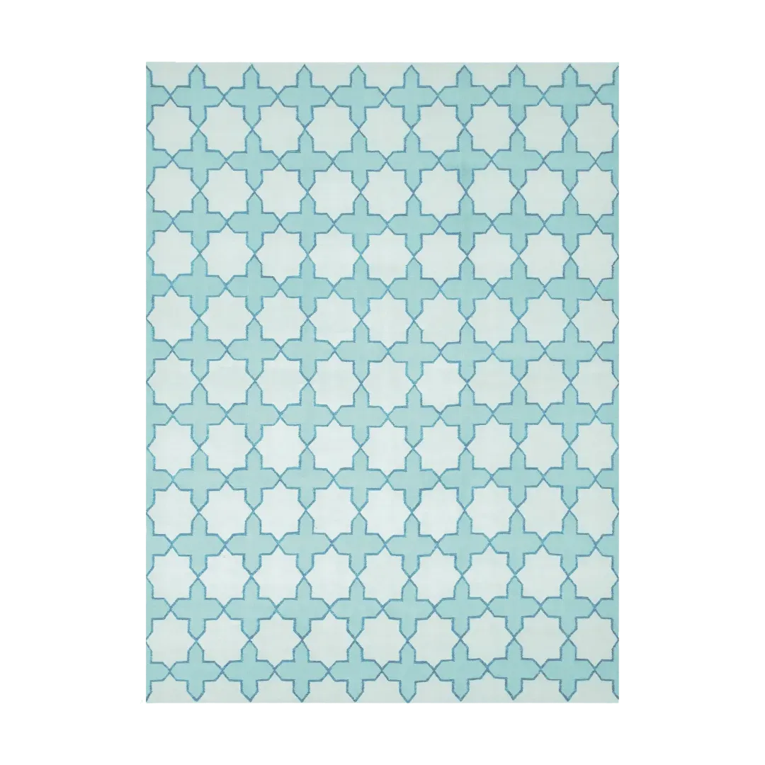 Chateau Classic Dhurrie Cotton Rug - Blue