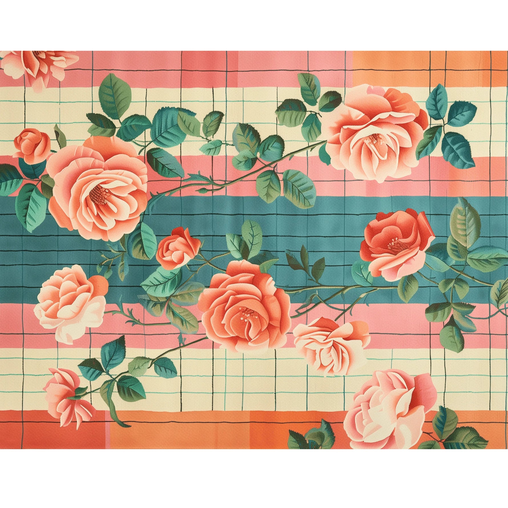 Whimsical Rose Reverie Hand Tufted Rug