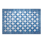 White and Blue Classic Dhurrie Cotton Rug