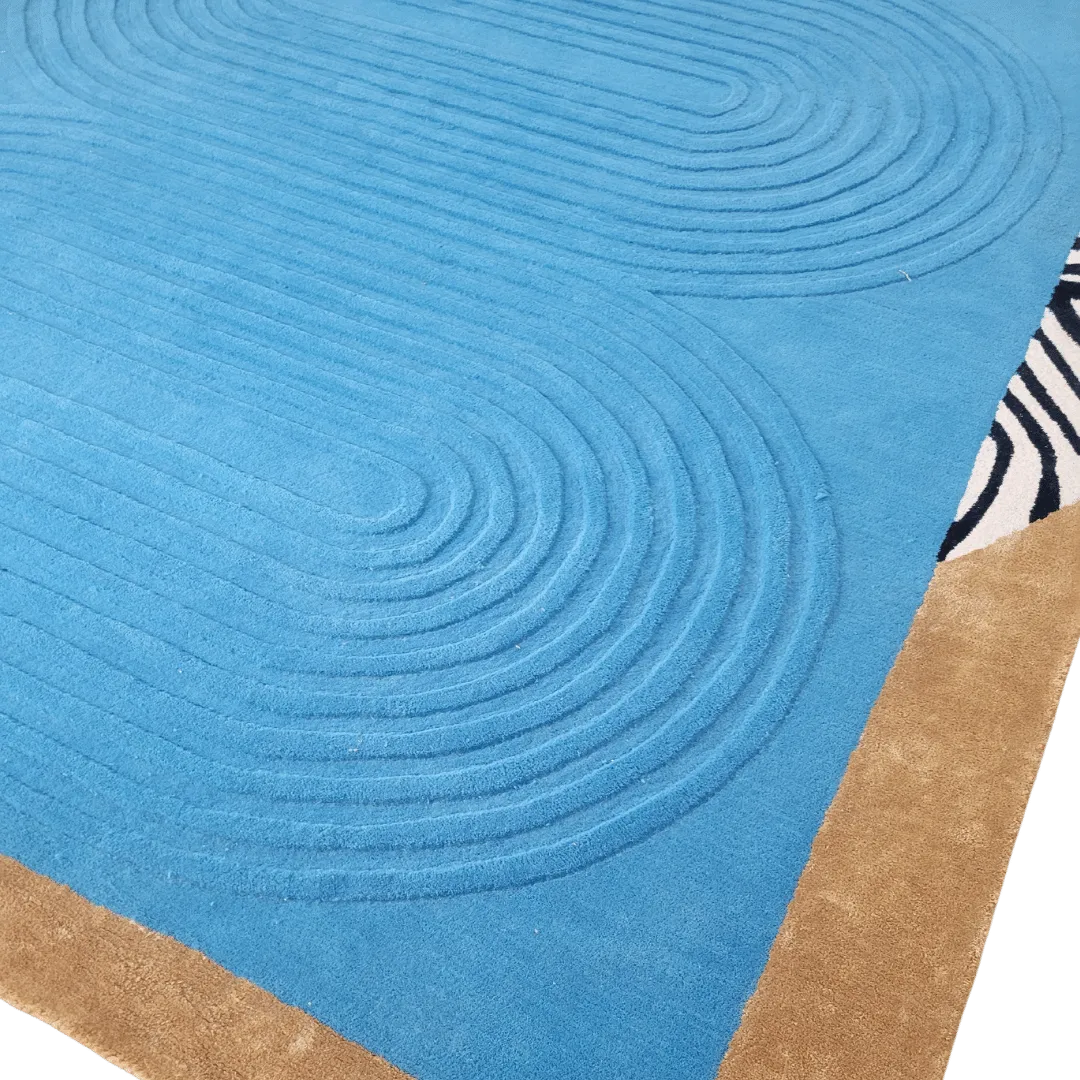 Water Earth and Sun Hand Tufted Wool Rug