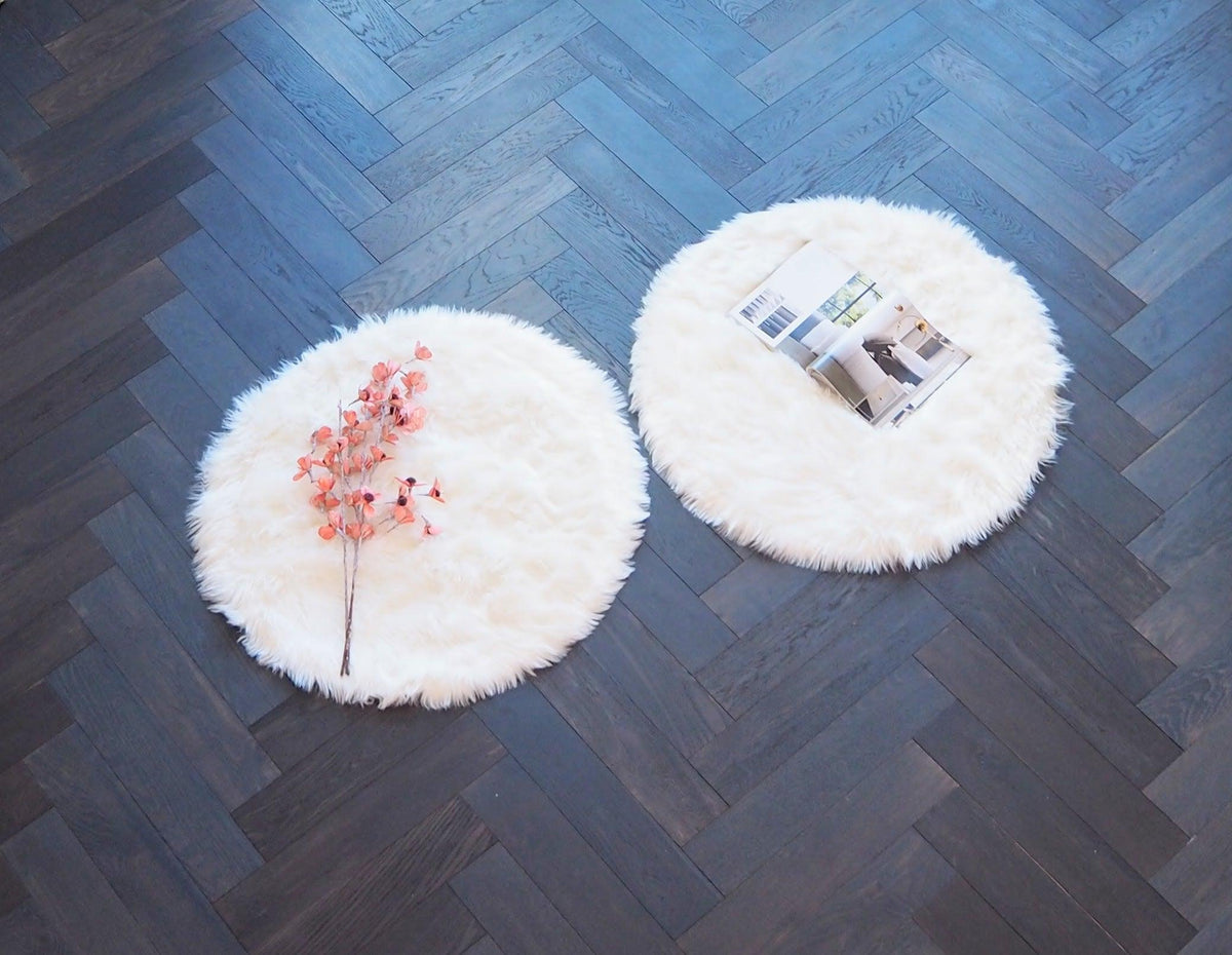 3' Artificial Wool Faux Fur Rug