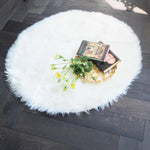 3' Artificial Wool Faux Fur Rug