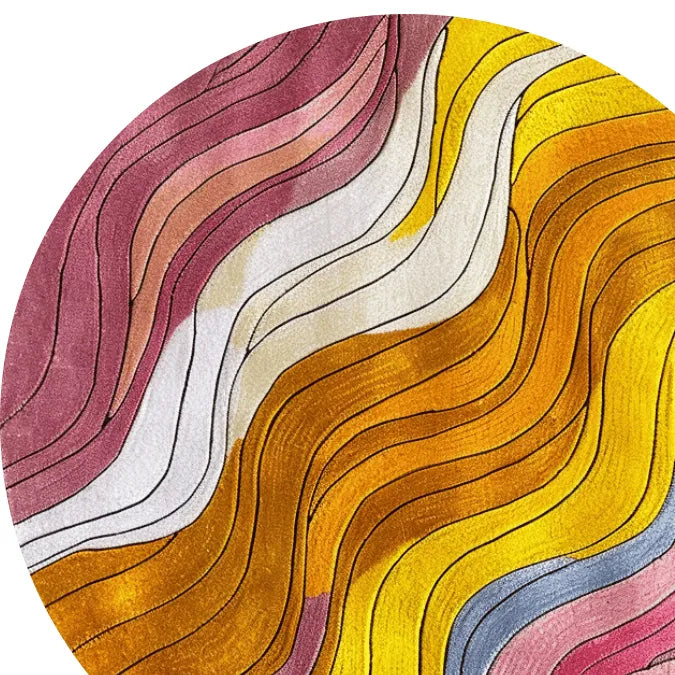 Wave Dance Hand Tufted Round Rug