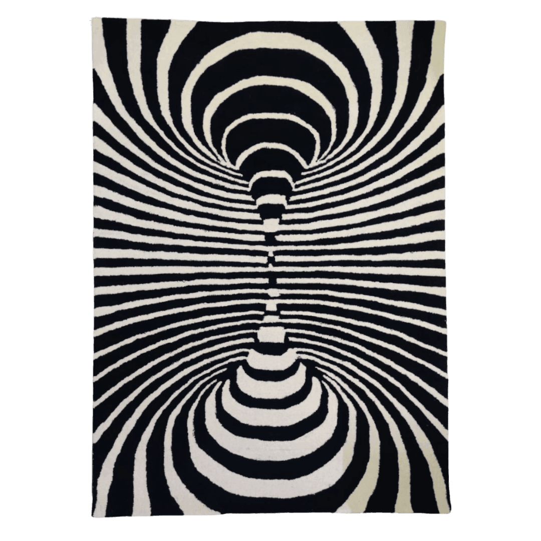 3D Vortex Optic Illusion Hand Tufted Wool Rug