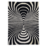 3D Vortex Optic Illusion Hand Tufted Wool Rug