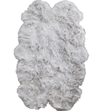 4' x 6' Animal Shape Artificial Wool Faux Fur Accent Area Rug - Brown Tipped White Grey 4' x 6'