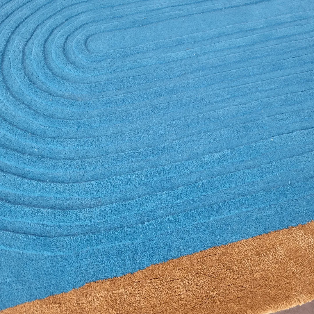 Water Earth and Sun Hand Tufted Wool Rug