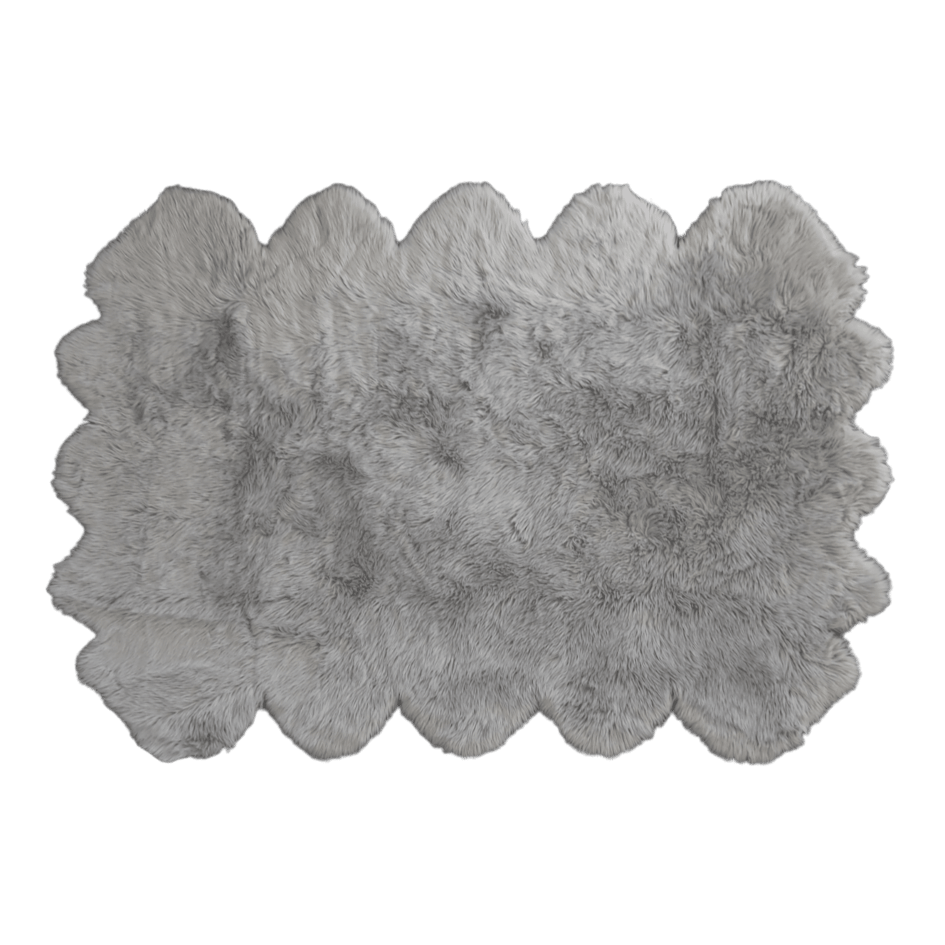 6' x 9' Artificial Wool Faux Fur Rug - Gray