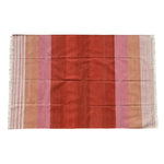 Handwoven Red Ombre Cotton Rug with Fringes