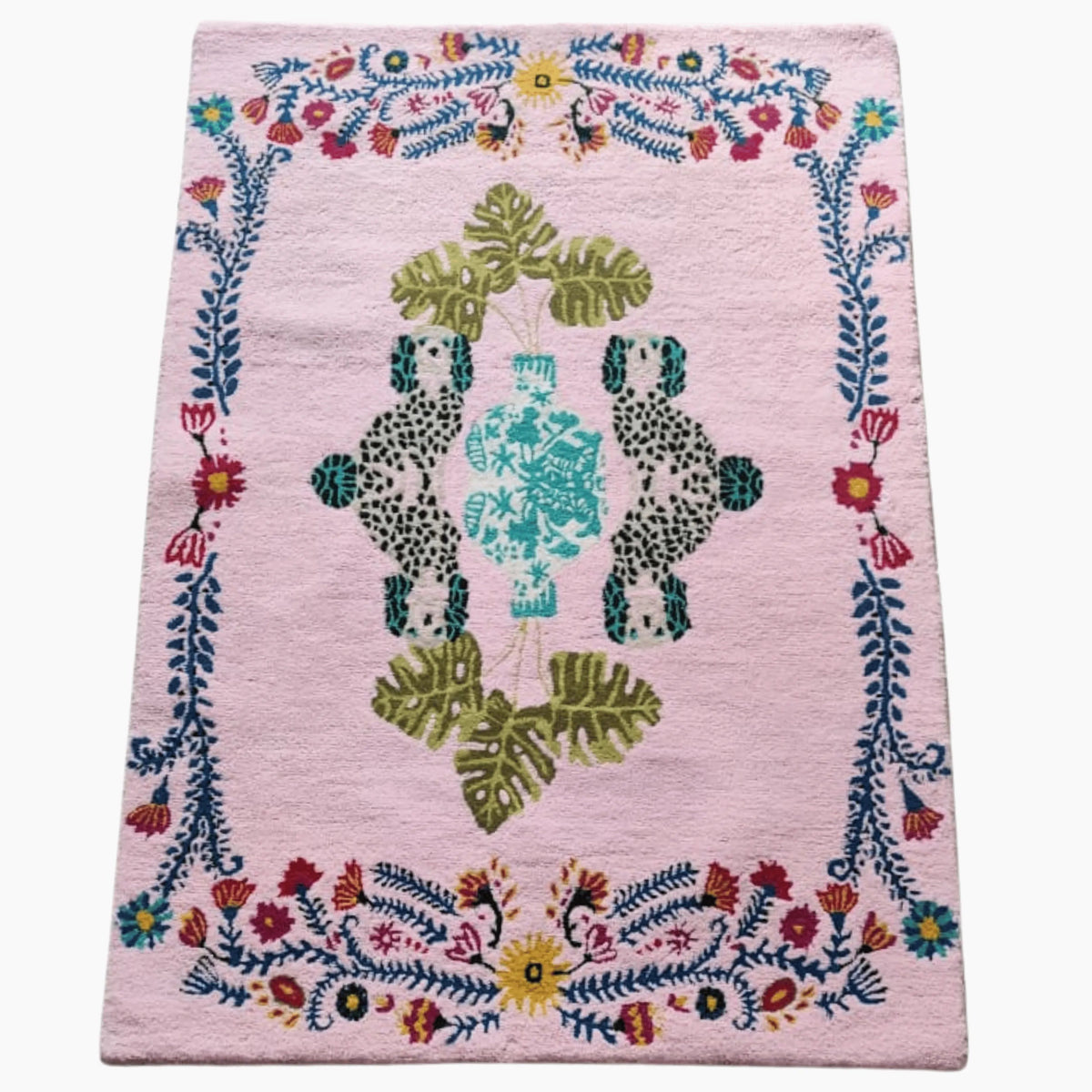 Floral Monstera Staffordshire Pastel Hand Tufted Rug