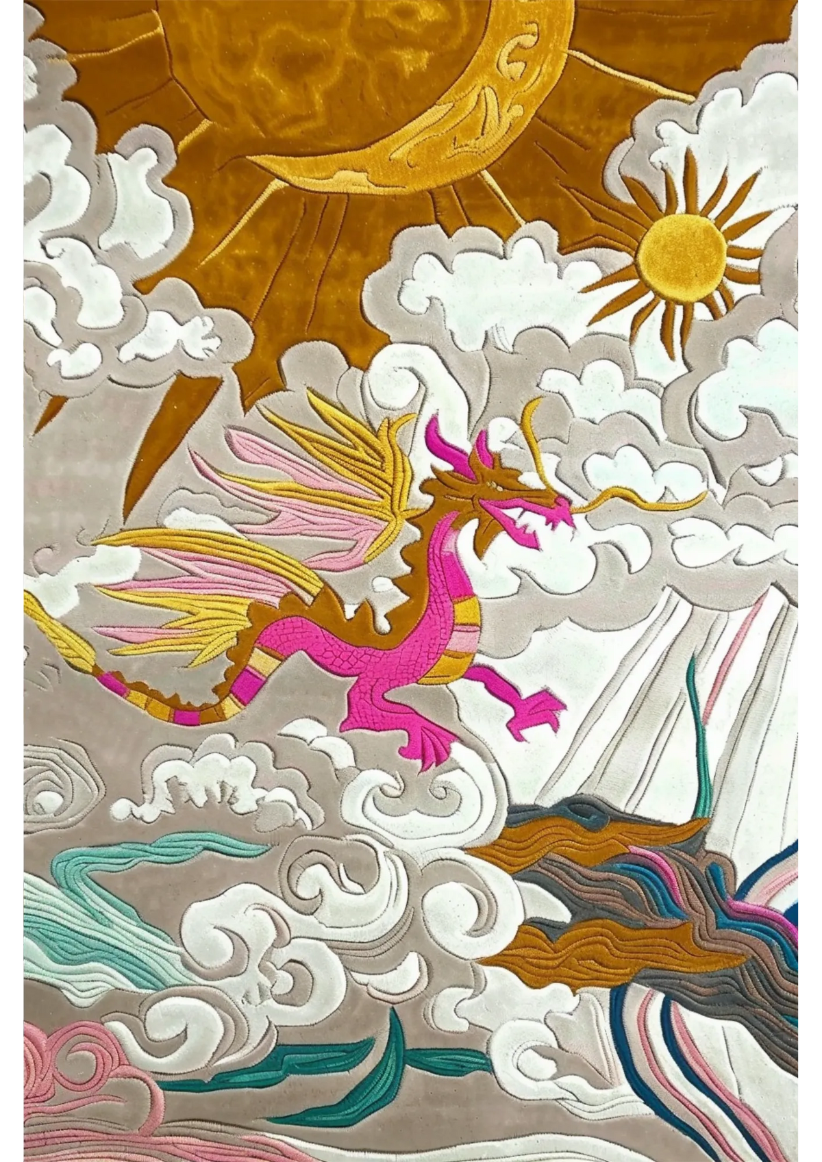 Celestial Dragon Flight Hand Tufted Rug