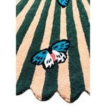 Butterflies over Flower Hand Tufted Wool Rug - Earthy