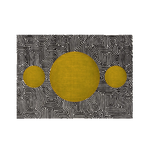 Abstract Maze Golden Sun Hand Tufted Wool Rug