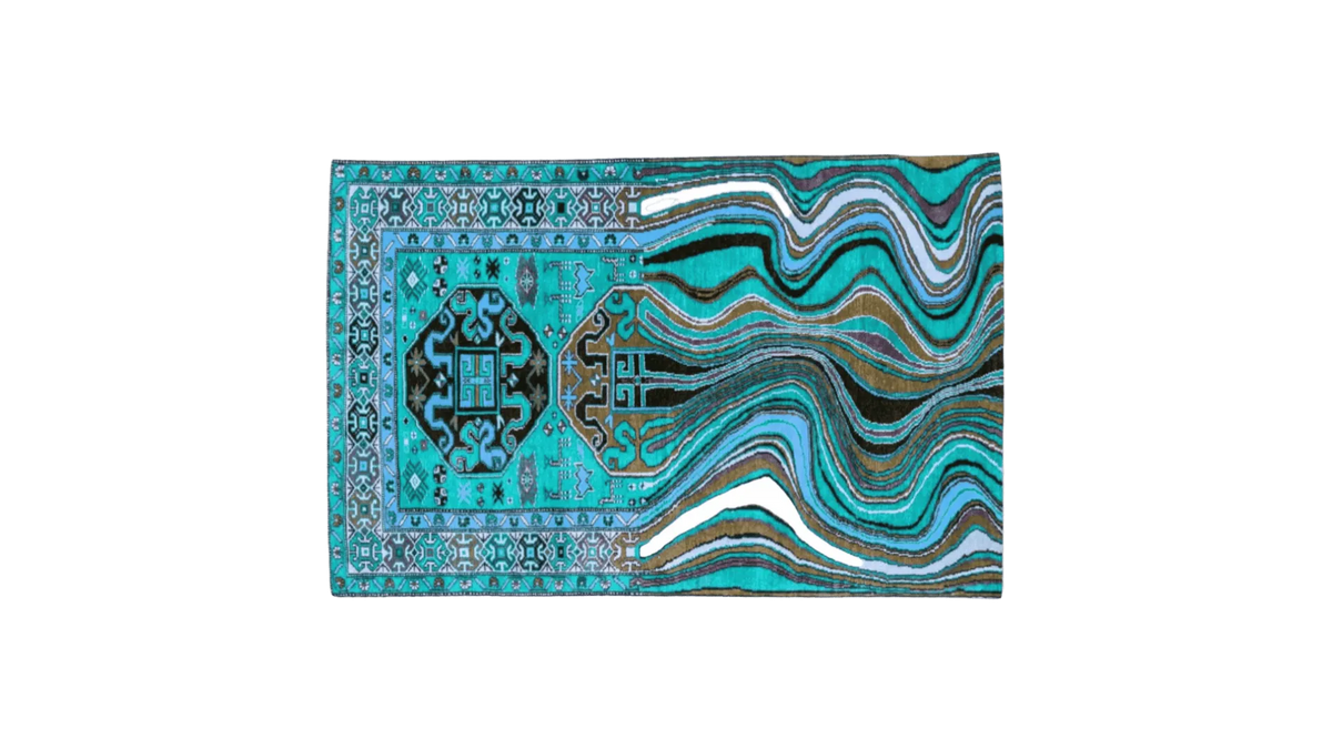 Alaia Persian Turquoise Melting Area Rug - MAIA HOMES