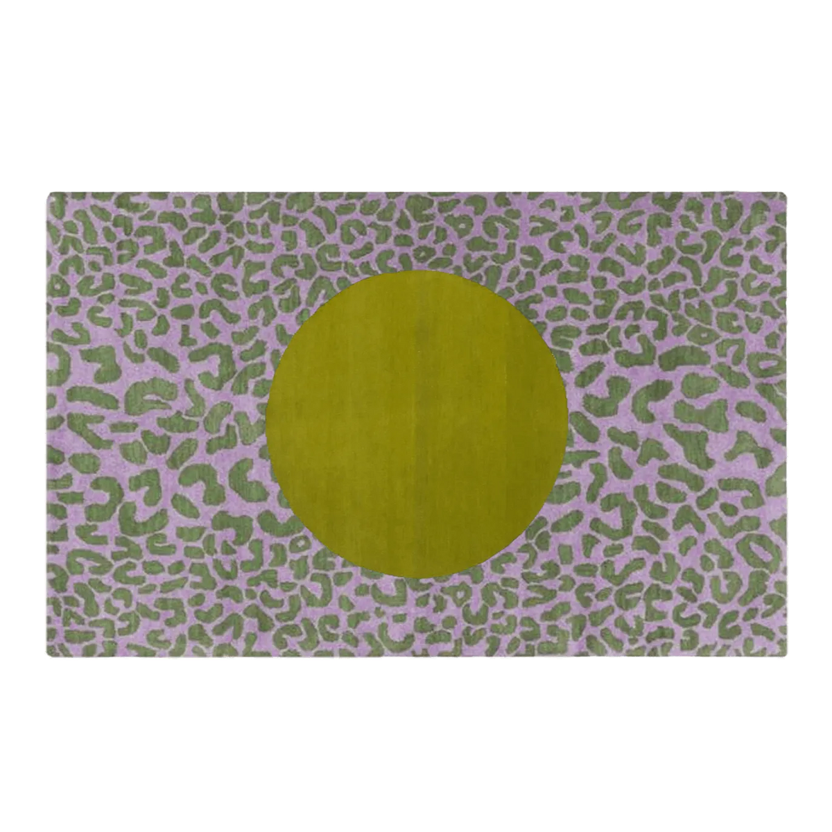 Animal Print Golden Lunar Hand Tufted Wool Rug