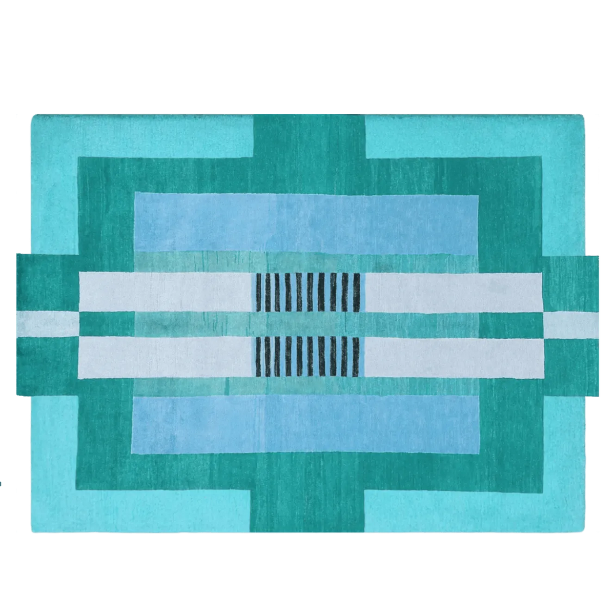 Atzec Blue Hand Tufted Wool Rug