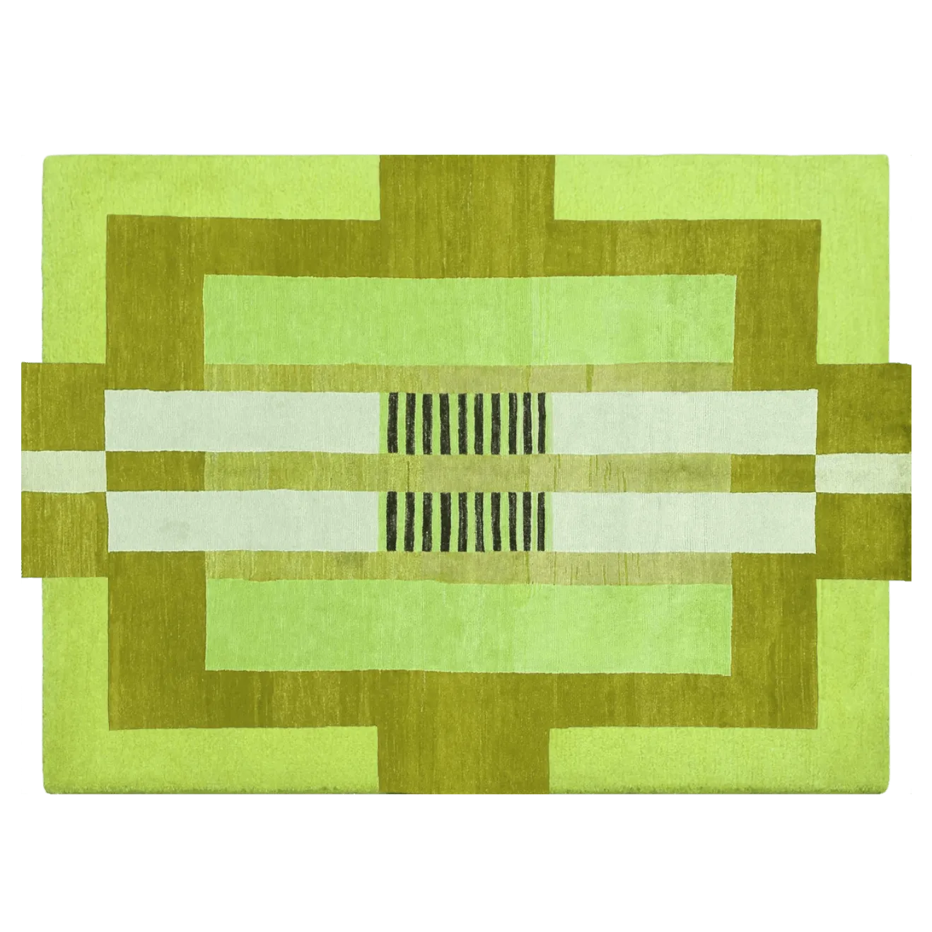 Atzec Green Hand Tufted Wool Rug