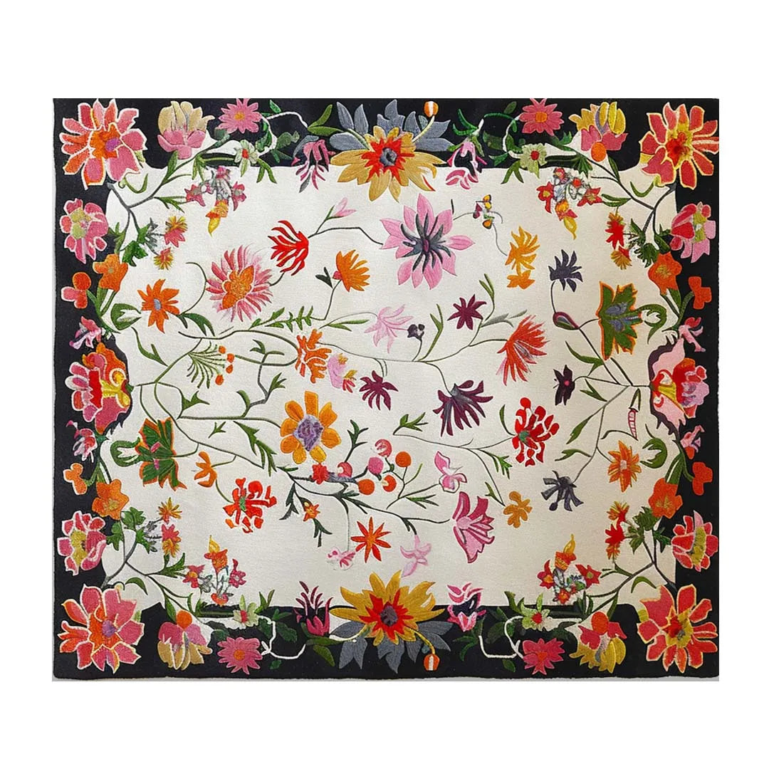 Blooming Ivory Garden Hand Tufted Rug