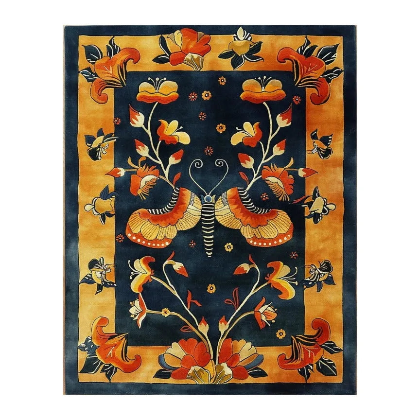 Butterfly Blossom Elegance Tufted Wool Rug