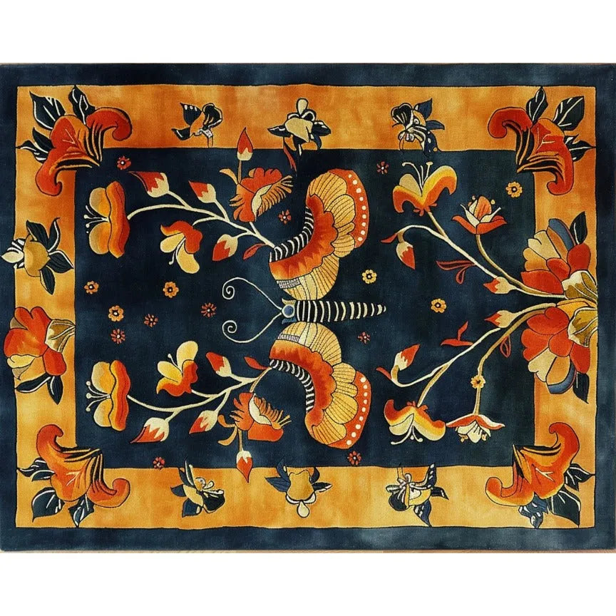 Butterfly Blossom Elegance Tufted Wool Rug