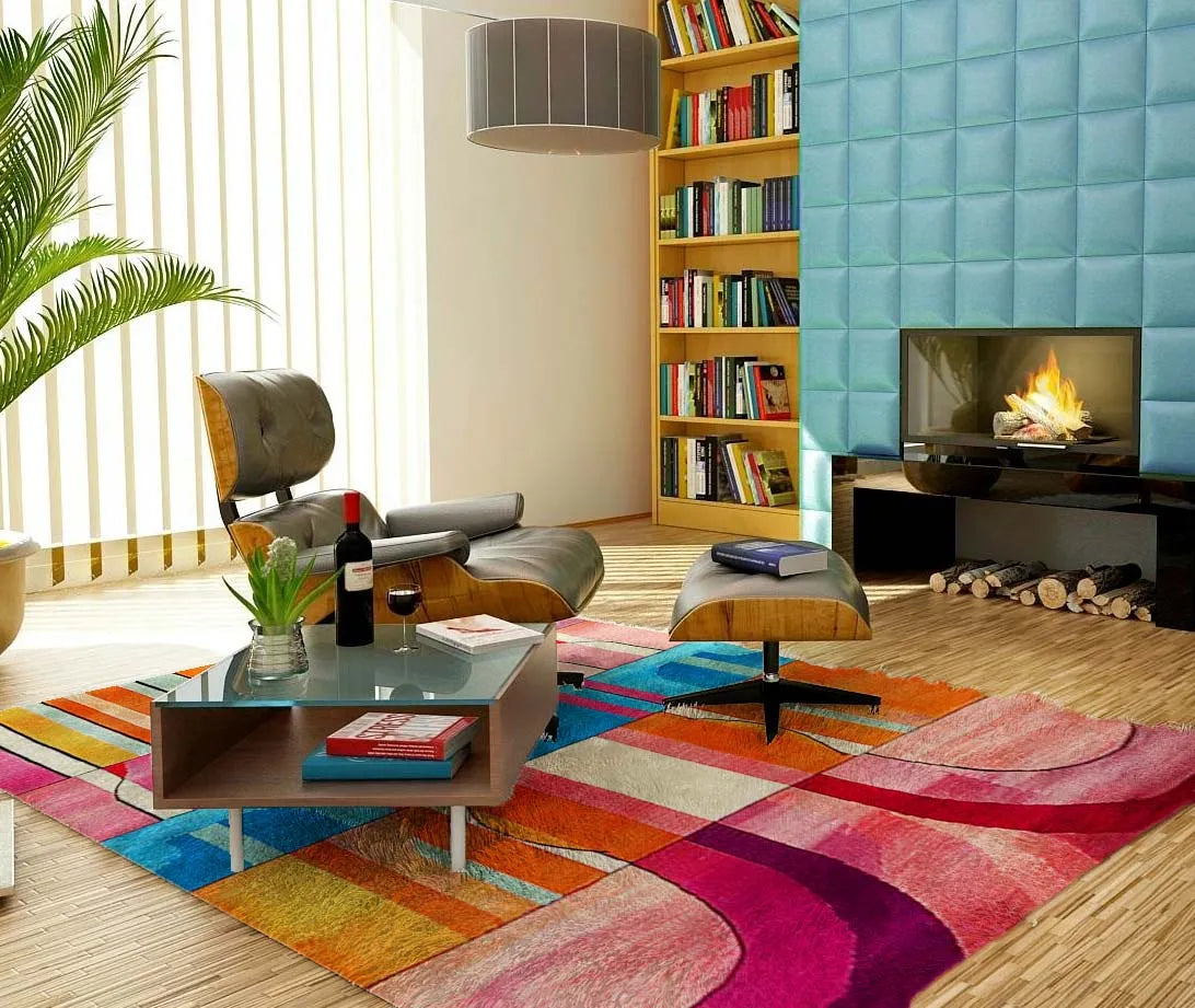 Chroma Groove Hand Tufted Rug