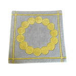 Circle of Suns Square Hand Tufted Wool Rug - Gray