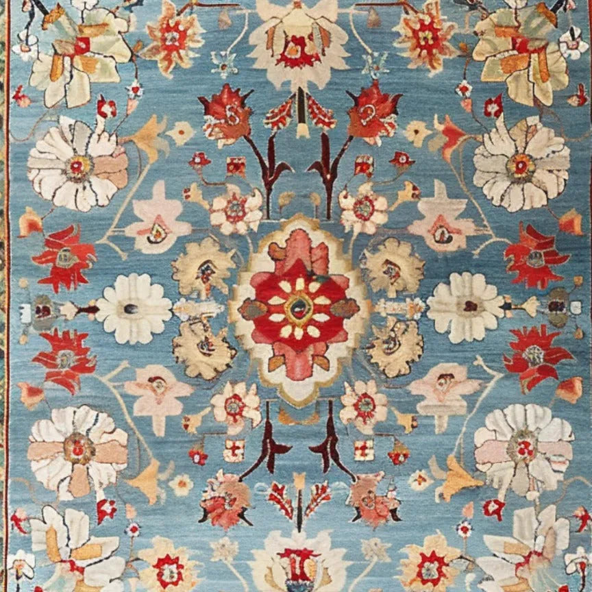 Classic Flower Vine Hand Knotted Area Rug