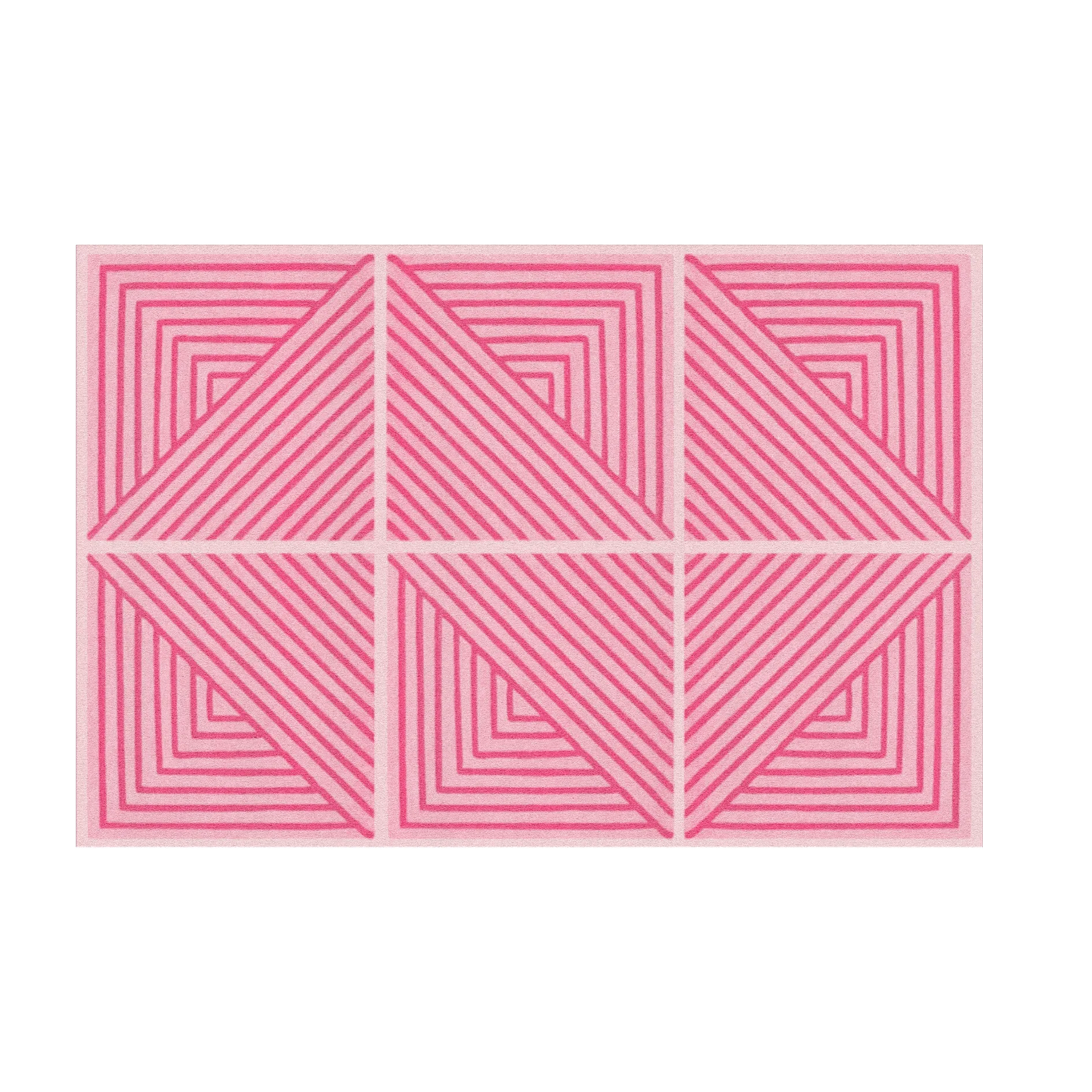 Contemporary Pink Geometric Hand Tufted Wool Rug