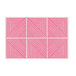 Contemporary Pink Geometric Hand Tufted Wool Rug