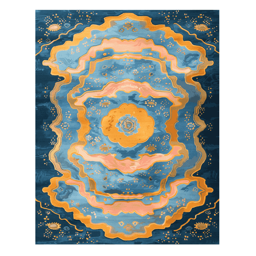 Cosmic Bloom Hand Knotted Rug