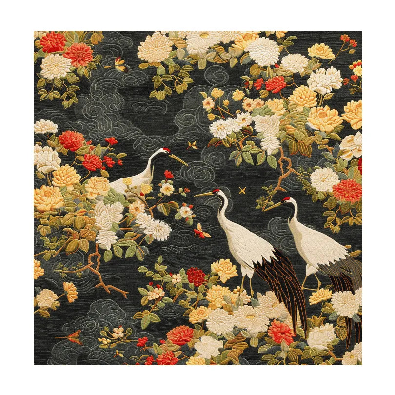 Crane Noir Hand Tufted Rug